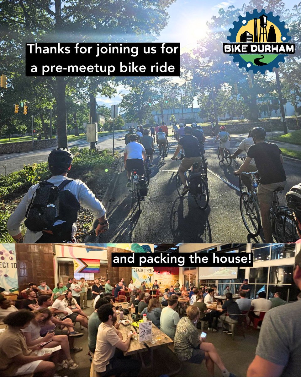 Thanks for coming out last night for the <a href="/Nerd4Cities/">Ray Delahanty | CityNerd</a>  meetup at <a href="/fullsteam/">Fullsteam</a> - the turnout was great! Turns out you guys like bikes? 🤯 Special shoutout to our board member Mary Rose for making this happen!