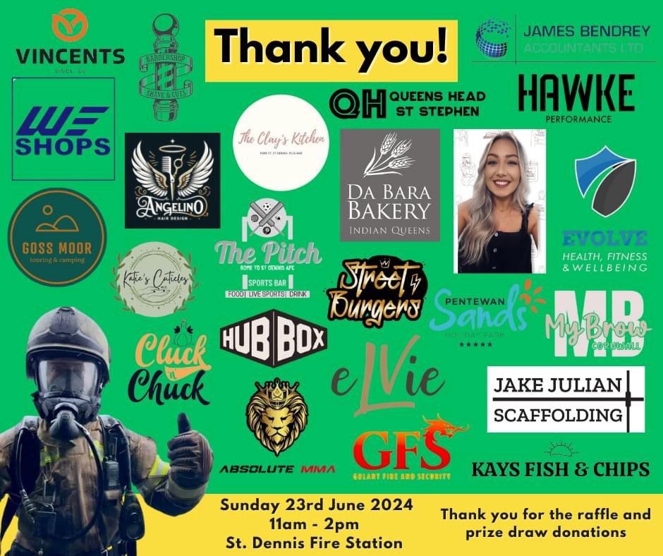 THANK YOU! 🙌🏼 

Make sure to grab your raffle tickets at our open day for our raffle with awesome prizes generously donated by local businesses. The support has been second to none. 🚒👍🏼