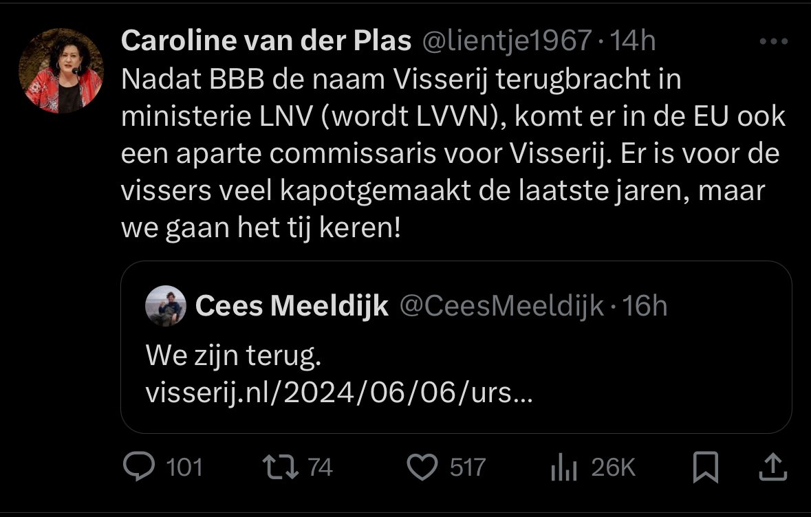 Marissablom_'s tweet photo. Uhm, volgens mij is hier een letter verkeerd gespeld. Het moet zijn: er is v̶door de vissers veel kapotgemaakt de laatste jaren, maar wij gaan het tij keren! 

#landbouw https://t.co/pxWRvu5eKz