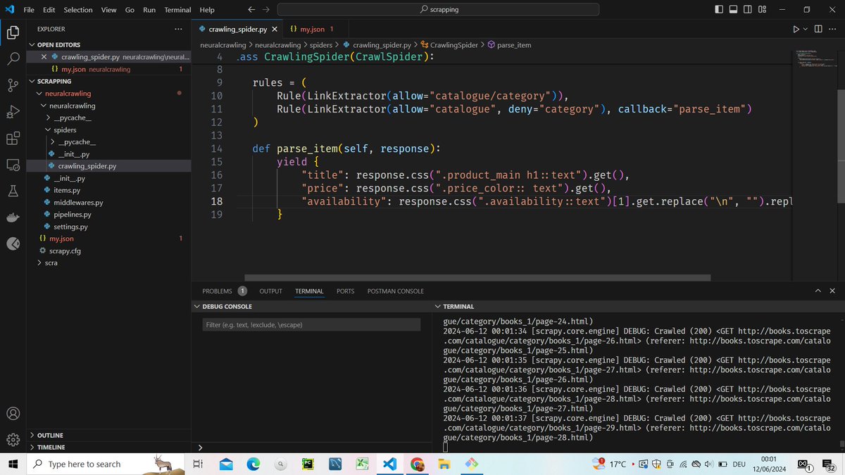 DoreenNangira's tweet image. Day 56 of #100DaysOfALXSE
Back to what I enjoy writing, Python
Web crawling practice with scrapy. By the way did you know that web crawling is different from web scrapping?
#Python #webcrawling @facesofalxse