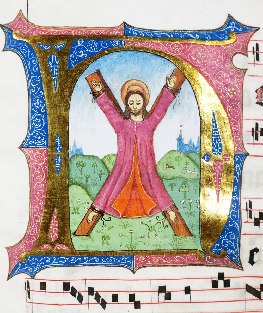 St Andrew. Nice initial in a Gradual, St Agatha Convent, Ms. 2
