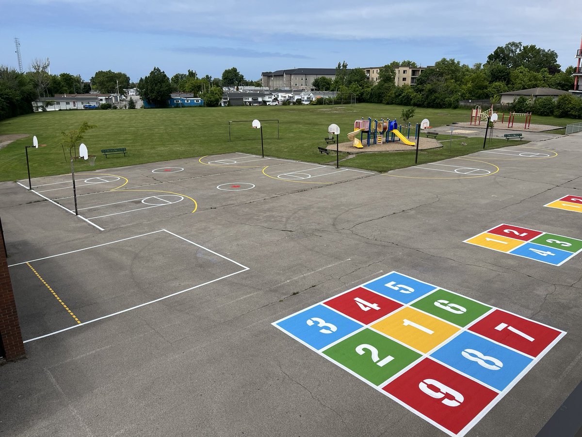 Big day today. <a href="/dsbn/">District School Board of Niagara</a> Special Olympics and our back play ground got painted!