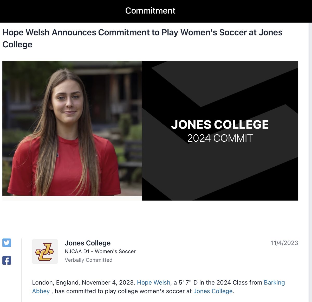 AbbeyFootball's tweet photo. We are delighted to announce that Abbey graduates  Hope Welsh and Ruby Gillman have secured scholarships &amp; will continue their student-athlete journey America 🇺🇸for another two years. We would like to wish them both the best of luck on their new venture.
#scholarships #BAWAY⚽️📚 https://t.co/eTSPiA08Cq