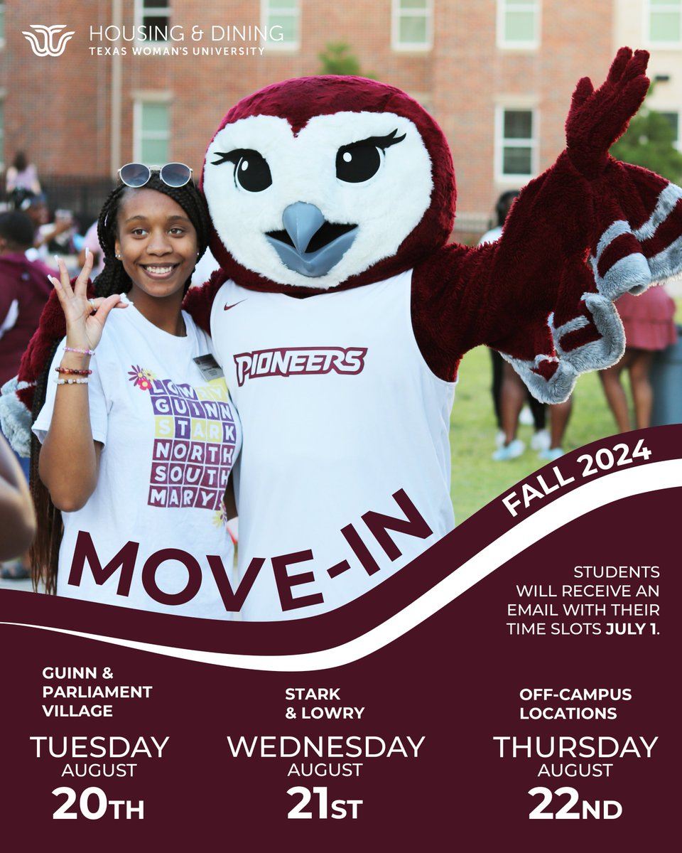 TWUHousing's tweet photo. Our Fall 2024 move-in dates are finally here!⬇️ https://t.co/2W3Fs8SJ9p