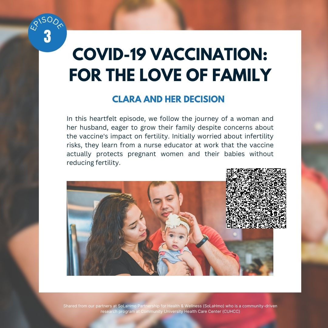 To listen to the full story go to: shorturl.at/NNJs7 or scan the qr code.  #VaxMN #covidtesting #healthpodcast #immunocompromised #pregnantlife