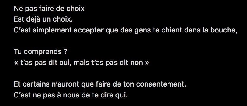 Je m’exprime peu en politique mais…