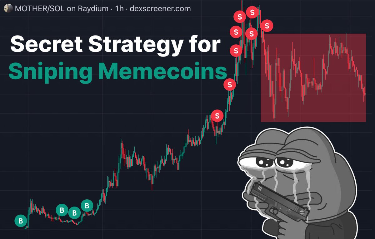 Those who sniped $MOTHER turned $50 into $400,000.

Those who sniped $RNT turned $100 into $300,000.

Those who snipe memecoins on $SOL are earning $5,000-10,000 per day.

🧵: Many will hate me for revealing the secrets of sniping.