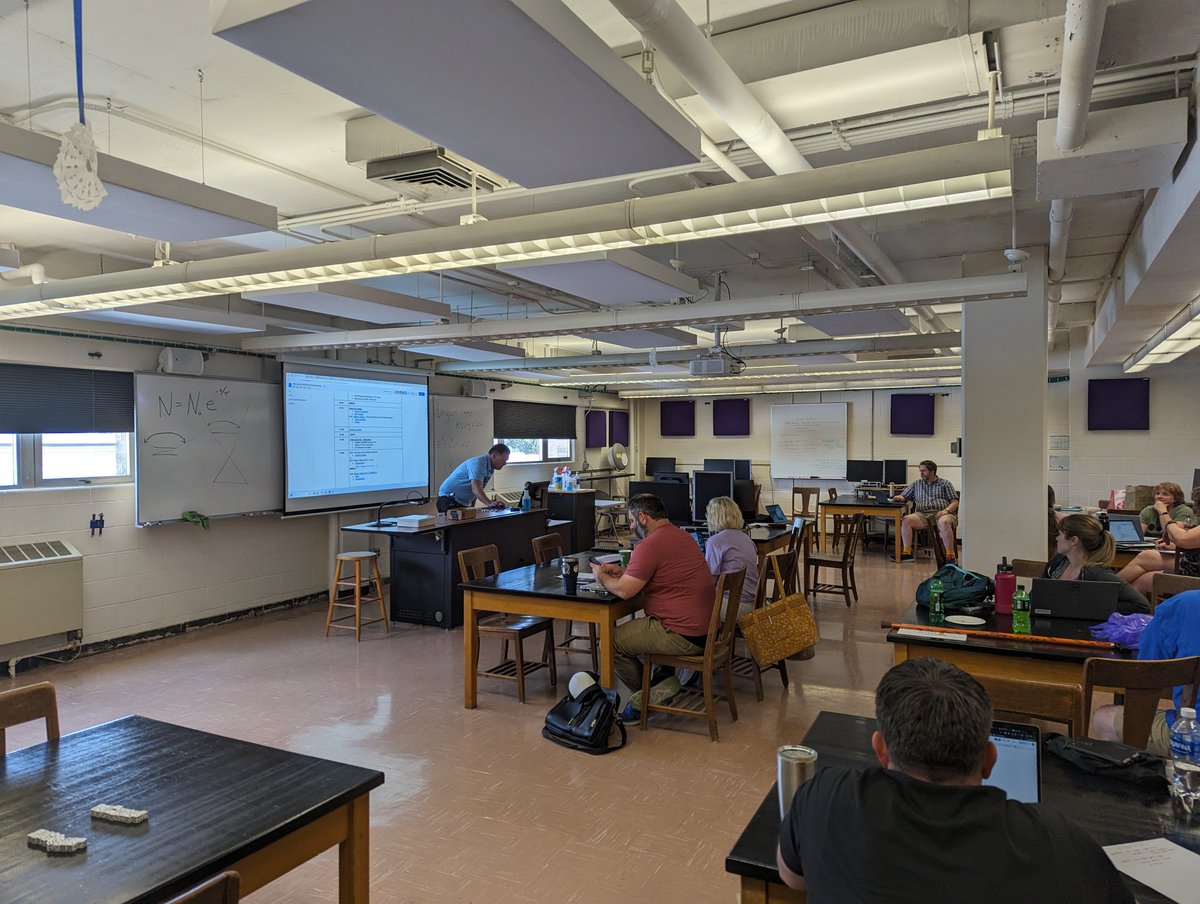 KSUPhysics's tweet photo. We hosted #Kansas & #Arkansas science teachers at a #QuarkNet NOvA Data workshop where they learned how to find evidence of neutrino oscillations and were given activities for their students in preparation for a data analysis class with their students here at @KState next spring. https://t.co/8VgnOPaGnk