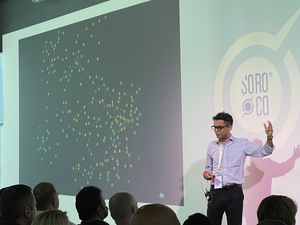 Our Founder and CTO , Rohan Murty has taken the stage and is captivating the audience with his presentation on 'Metamorphosis'  - the transformative power of AI in converting human-machine interaction data into invaluable business insights.
#SorocoIlluminate #AI #InteractionData