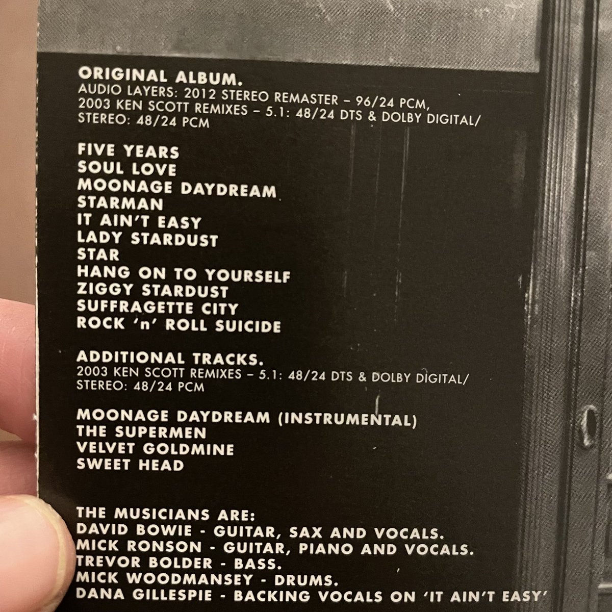 EveryRecord's tweet image. Had this DVD insert for ten years. Came with the 40th anniversary LP re-release. Playing the 5.1 version for the first time tonight. Interesting to hear in 5.1. 
Anyone here a big fan of 5.1? 
I may pop down to @KEFAudio exhibition to hear on a proper system