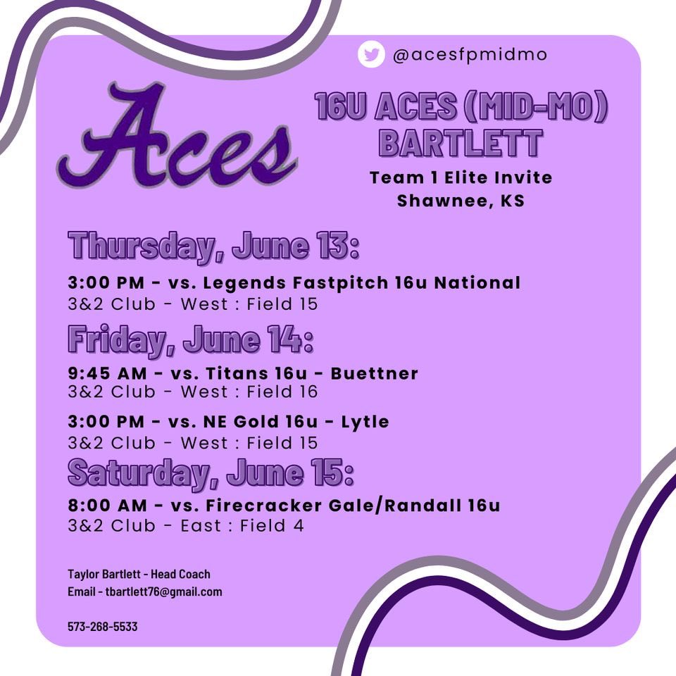 I am ready to hit the dirt with my <a href="/AcesFPMidMO/">Aces Fastpitch (Mid-MO)</a> girls in the Team 1 Elite Invite tournament this weekend!!💜<a href="/tbartlett76/">Taylor Bartlett</a>