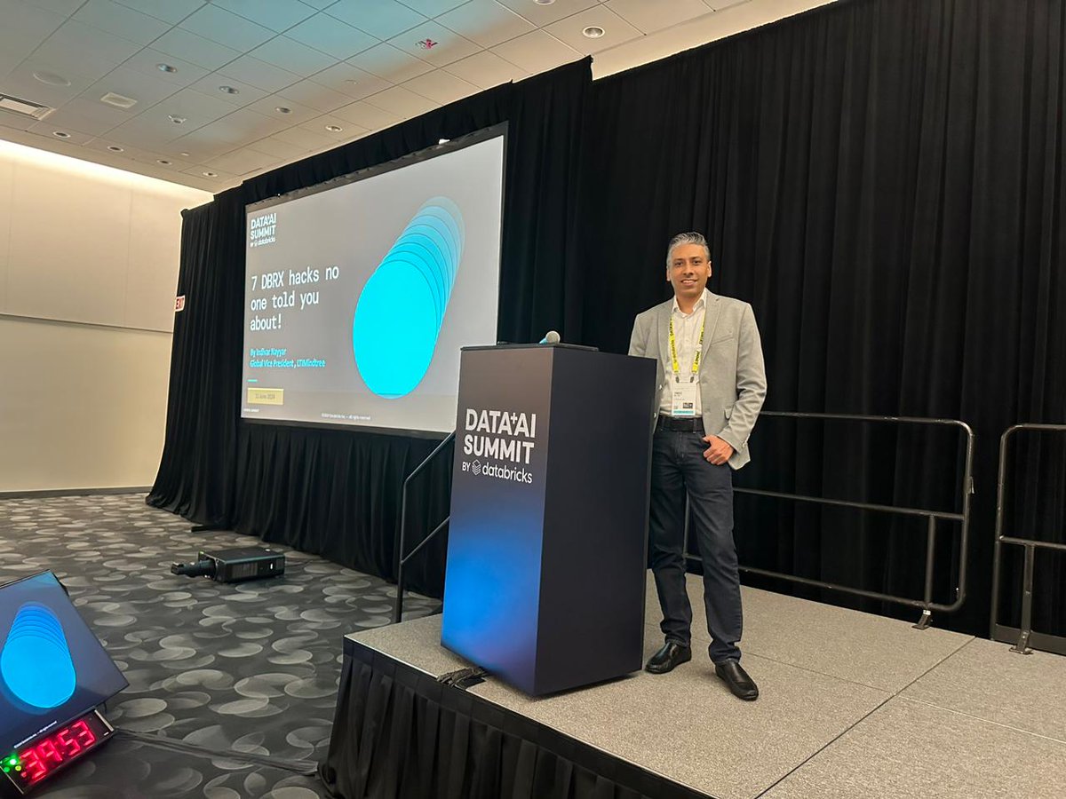 ltm_ofcl's tweet photo. Catch up on Day 2 of the Databricks #DataAISummit! Ashish Varerkar discussed trust &amp; security with Unity Catalog &amp; Mosaic AI. Indivar Nayyar revealed 7 game-changing DBRX hacks. Visit booth #90 for more insights, demos, and innovations! #LTIMindtreeXDatabricks @databricks https://t.co/5IuDw0VeJI