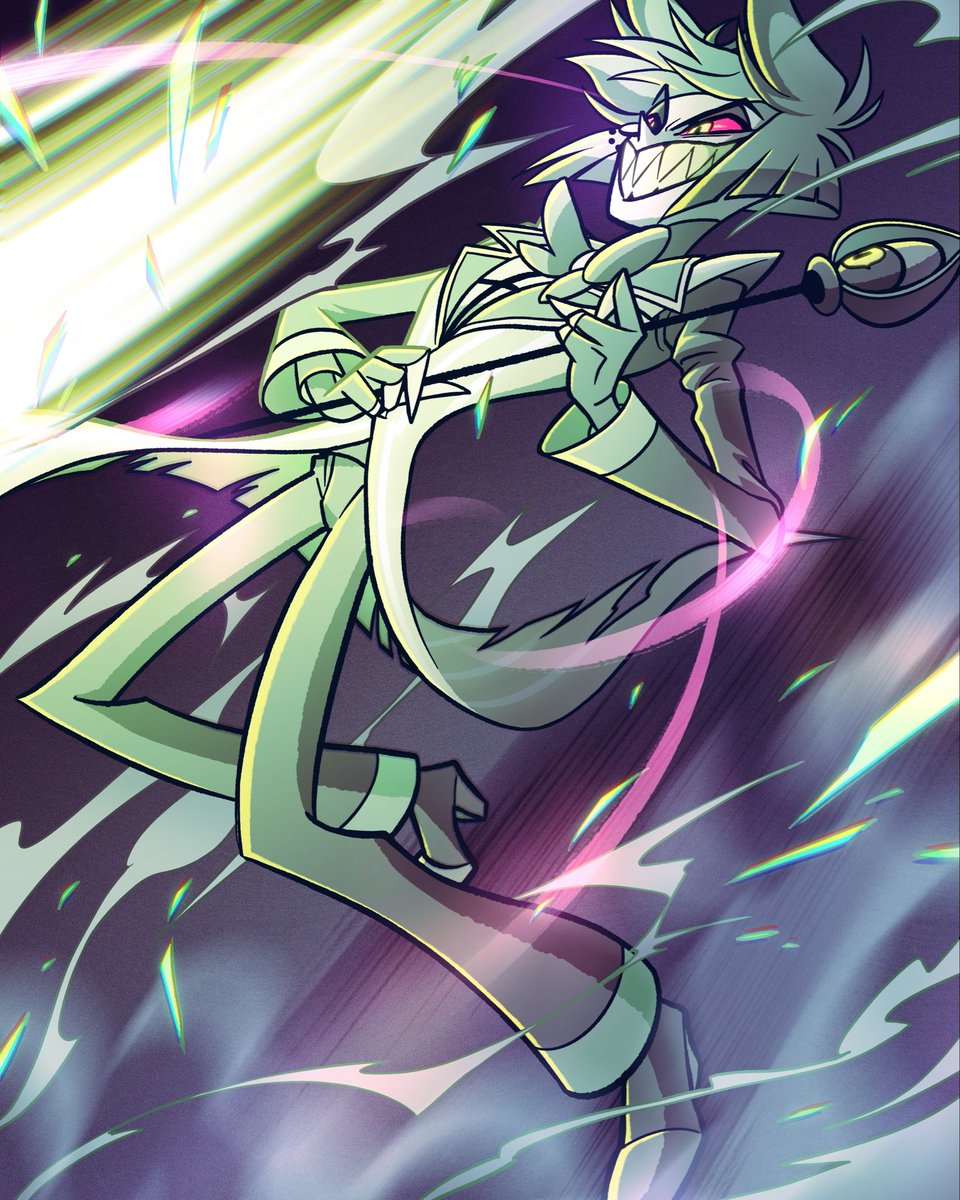 vs Adam Battle 🎸⚡️
#HazbinHotel #HazbinHotelAlastor 
対アダム戦で、敵の攻撃をのけぞって避ける🦌さん。一連の戦闘スタイルがギャップがありすぎて好きです。