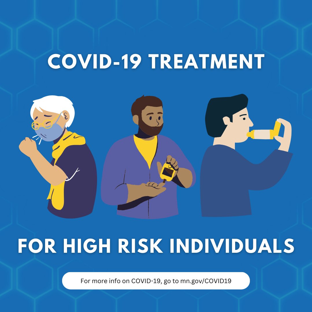 High-risk individuals can benefit greatly from COVID-19 treatments. If you have underlying conditions such as diabetes, lung disease or heart disease, talk to your healthcare provider.

#HighRisk #COVID19Care #HealthSupport #VaxMN #VaccinesSaveLives #StayInformed