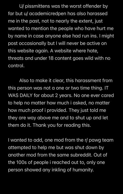 Reddit is directly involved in the trafficking and posting of underage girls. I shared this post and