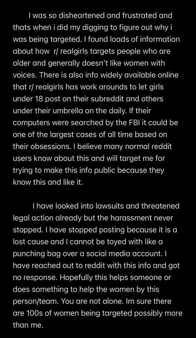 Reddit is directly involved in the trafficking and posting of underage girls. I shared this post and