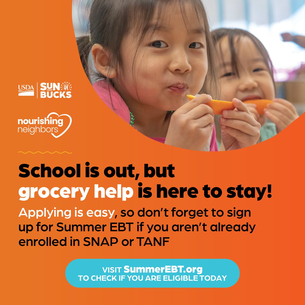 mRelief (@mrelief_form) on Twitter photo To help tackle hunger this summer, we’re raising awareness of <a href="/USDA/">Dept. of Agriculture</a>’s new, permanent Summer EBT program. Check if your household qualifies for $120 for groceries per eligible child at SummerEBT.org. To help tackle hunger this summer, we’re raising awareness of <a href="/USDA/">Dept. of Agriculture</a>’s new, permanent Summer EBT program. Check if your household qualifies for $120 for groceries per eligible child at SummerEBT.org.