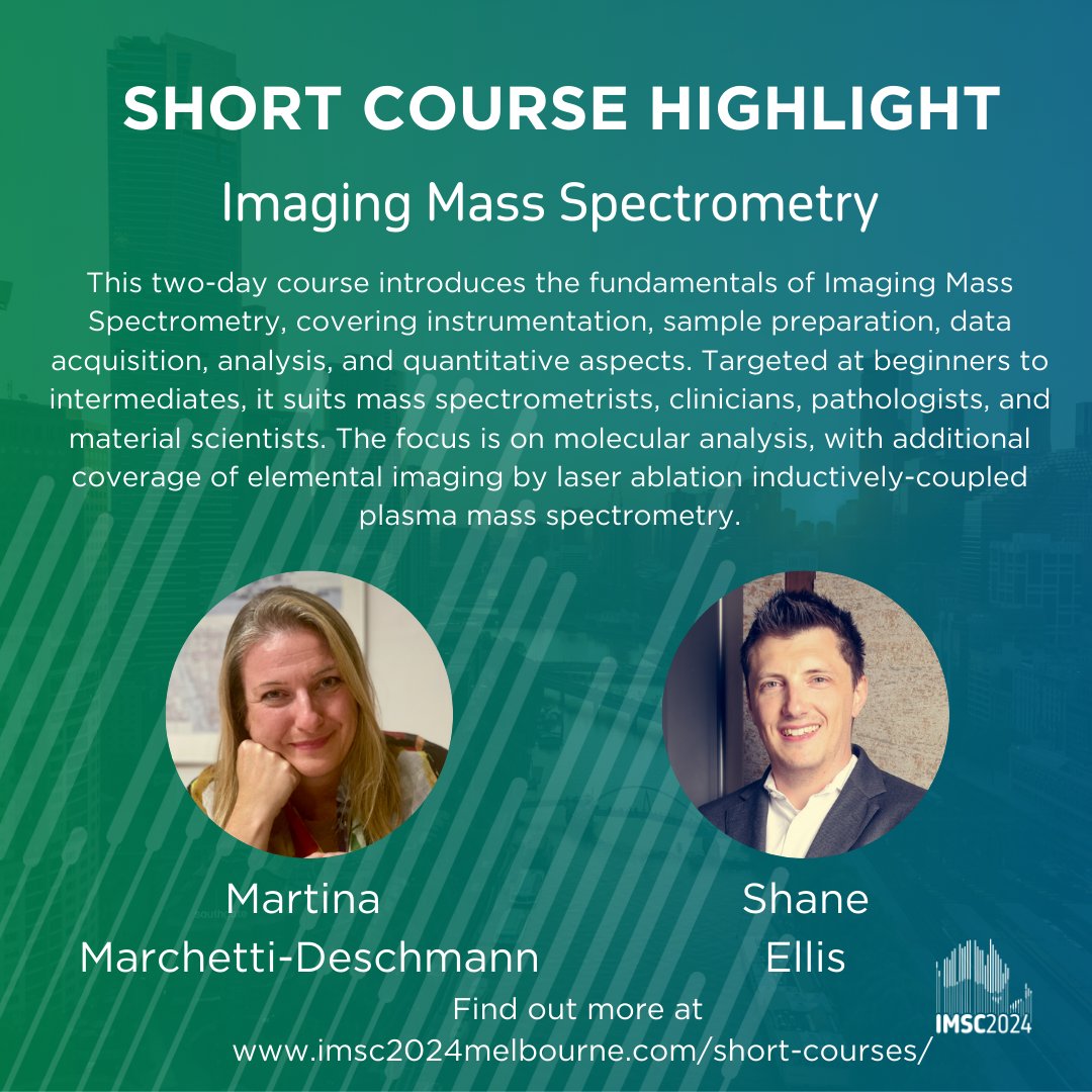 Enhance your skills at our two-day Imaging Mass Spectrometry course! This course covers instrumentation, sample prep, data analysis, and more. Ideal for mass spectrometrists, clinicians, pathologists, and material scientists. Don't miss this opportunity to expand your expertise!