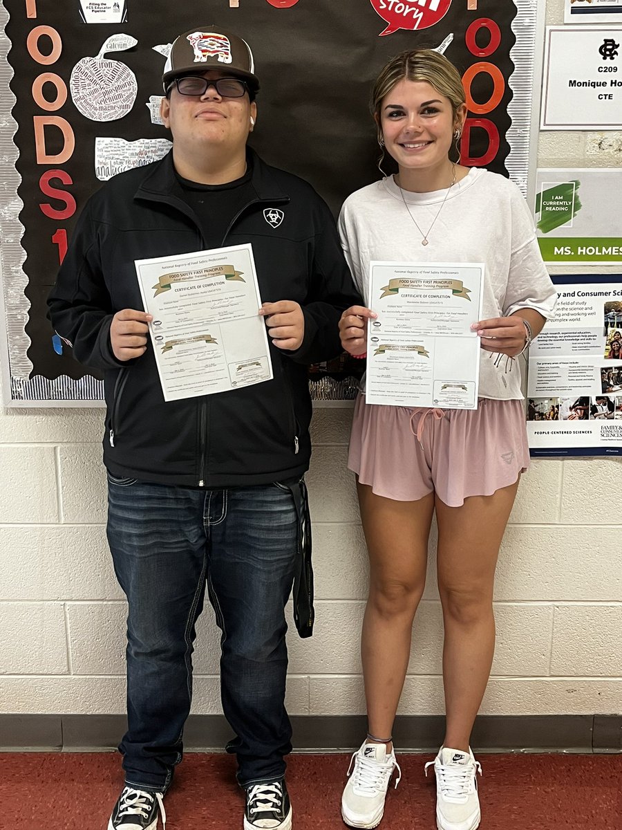 Mrs. M.B. Holmes (@mrsholmesfacsed) on Twitter photo Congratulations to these two Foods and Nutrition students who became Food Handler certified this semester! Congratulations Daniel and McKenzie Super proud of you both! <a href="/CRHSRedWolves/">CRHS Red Wolves</a> #IamCTE Congratulations to these two Foods and Nutrition students who became Food Handler certified this semester! Congratulations Daniel and McKenzie Super proud of you both! <a href="/CRHSRedWolves/">CRHS Red Wolves</a> #IamCTE