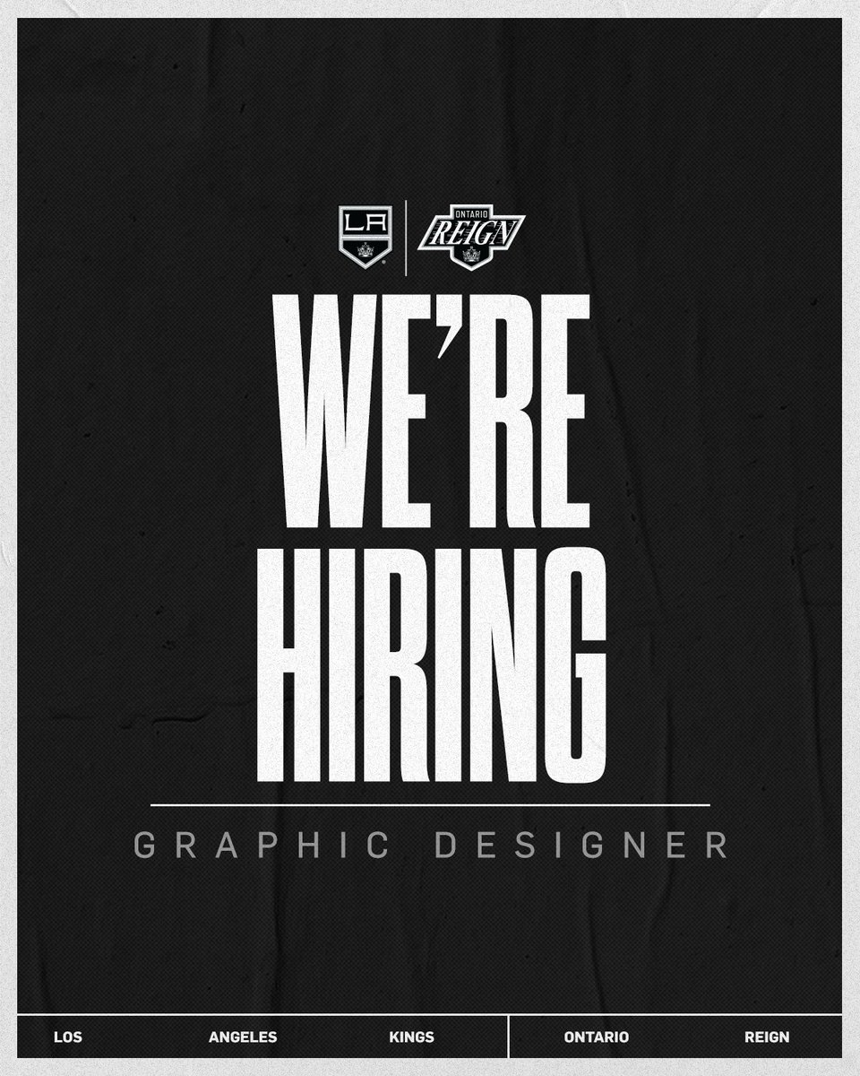 The <a href="/LAKings/">LA Kings</a> are hiring a new Designer!

Apply here: aegworldwide.com/node/971341?gh…

Happy to try and answer questions as best I can!

#GoKingsGo | #ReignTrain