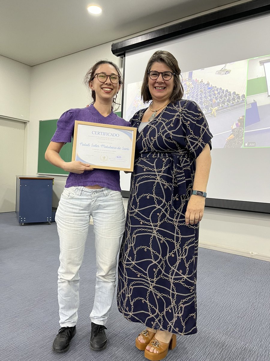 natalidesanti's tweet photo. Today I had the honor of receiving an honorable mention for an outstanding scientific article in the Postgraduate Award from the Institute of Physics at the University of São Paulo. Very happy for the recognition and hoping to inspire the new generation of postgraduates at #IFUSP https://t.co/FwJW3nw50n