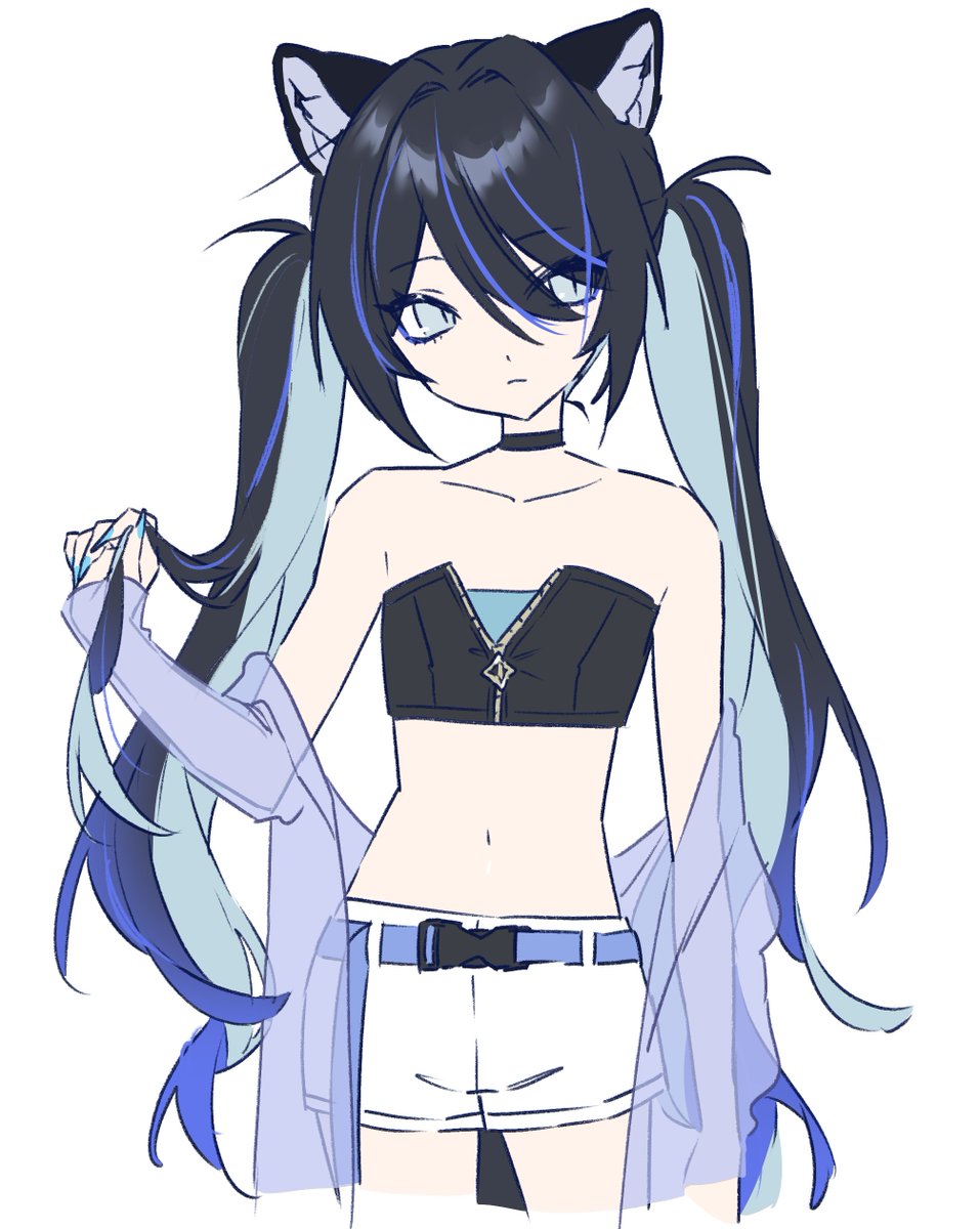初音ミク 「トップ高すぎない耳のちょっと上くらいのツインテールが好きなんだけど流行ってほしい」|VAZ🐺💙のイラスト