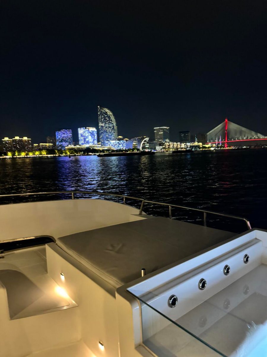 "Serenity on the waves. 🌊⛵ Enjoying the breathtaking sea view from the comfort of the yacht. 🛥️ #SeasideSerenade"
