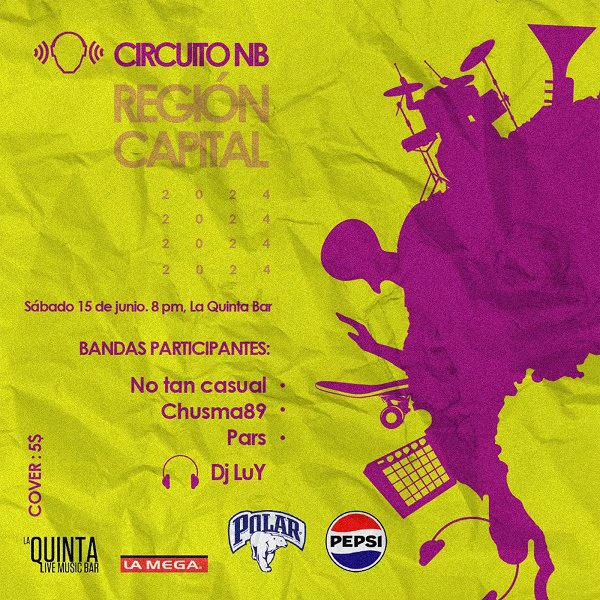Circuito Nuevas Bandas 2024 - Región Capital (Caracas) 🎸 | Artistas: 💀 Participantes: 💀 Nota'n Casual (@notancasualbanda) 💀 La Chusma 89 (@lachusma89) 💀 Pars (<a href="/somoslospars/">Pars</a>) 🎧 | Dj/Selector: 💀 SelekTor Luy (@luisalfredoh) 📅 | Fecha: Sábado 15 de… dlvr.it/T88k9f