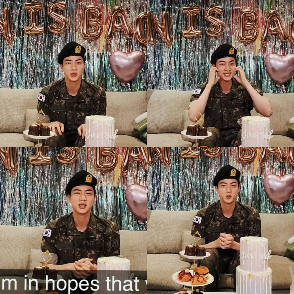 btspicstwt_'s tweet image. [📸 PHOTOS]

#Jin's first LIVE on Weverse after discharge from military...