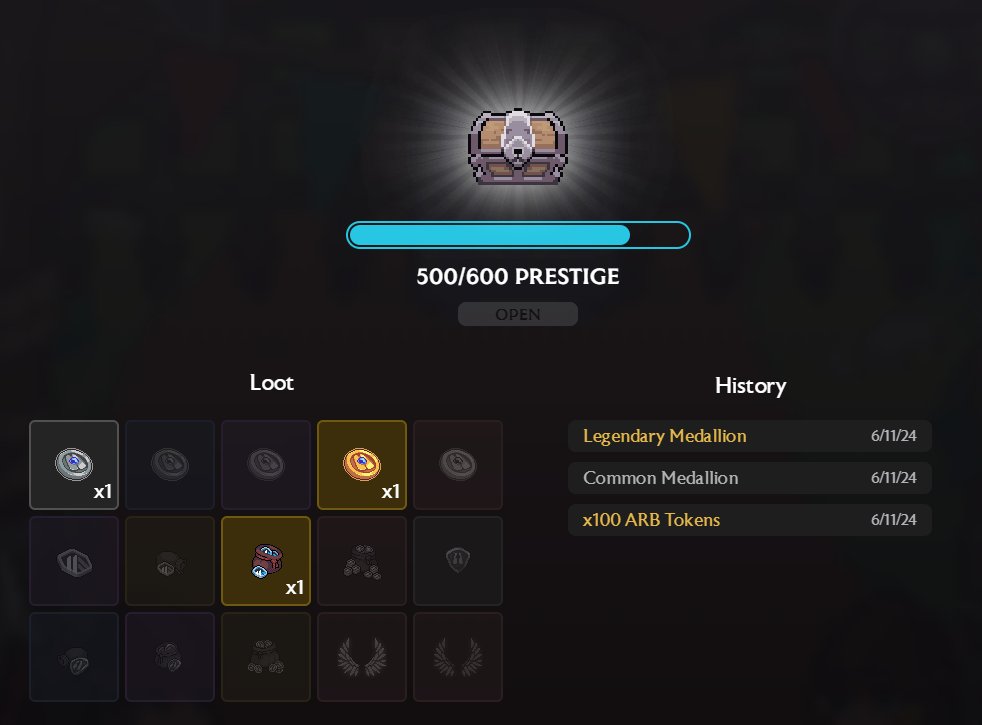 HukaBros's tweet image. 🎁抽 灯塔通行令保证白x1

The Beacon 已开启「新前线任务」，免费参与赢取 15 万枚 $ARB 奖池！

完成一定数量的任务可以打开宝箱，有机会直接开到$ARB币、奖章(未来代币空投资格)、活动专属物品等。

🎮您可以通过完成任务和推荐玩家获得声望点数。
声望等级越高，获得通行令(The Writ of Passage…