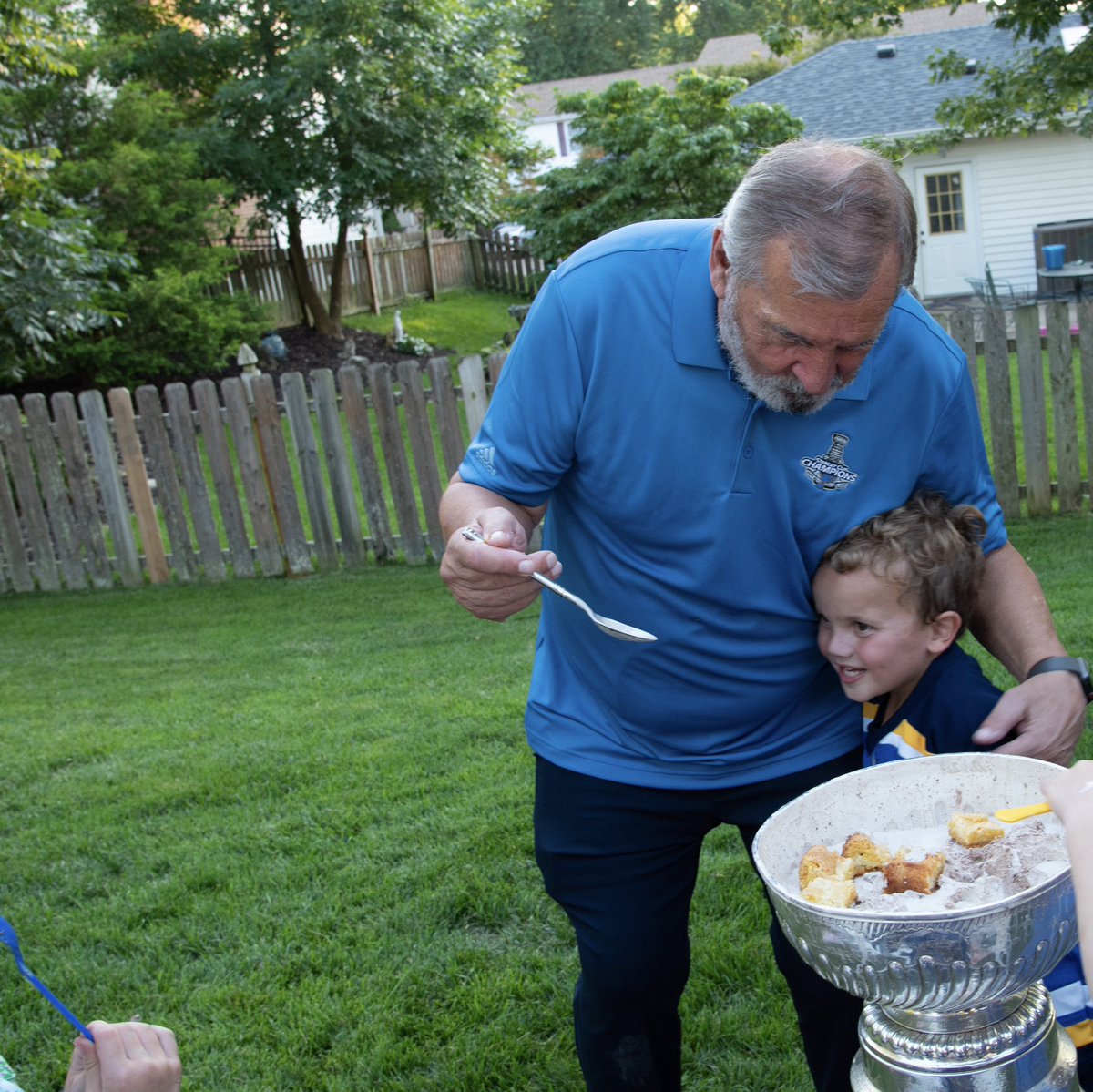 Jsherschell1's tweet photo. @DP_57 He was simply the best- 🥹 with my son enjoying gooey butter out of the cup https://t.co/IcYI7OgigE