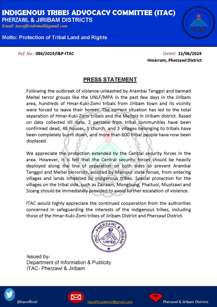 Manipur Tribals' Forum Delhi tweet media