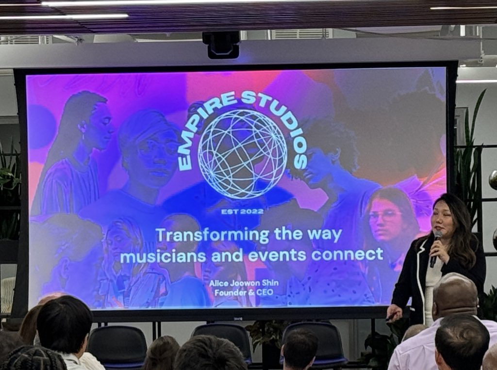 Pitching next <a href="/FoundersBoostNY/">FoundersBoost NY (formerly Startup Boost NYC)</a> #DemoDay is empirestudiosworldwide.com who are helping  bridge the visibility and opportunity gap for underrepresented musicians.