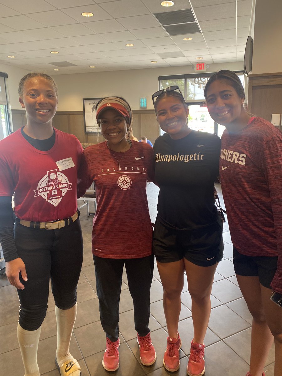 Alexi Thigpen (@alexi_thigpen) on Twitter photo Thank you <a href="/OU_Softball/">Oklahoma Softball</a> for hosting a great camp! I learned a lot and had a great time!
<a href="/GassoPatty/">Patty Gasso</a> <a href="/jtgasso/">JT Gasso</a> <a href="/coachjro/">Jennifer Rocha</a>
<a href="/alynaht/">Alynah Torres ♛</a> <a href="/rylieboonee/">rylie</a> <a href="/_tiarejennings/">Tiare Jennings</a> Thank you <a href="/OU_Softball/">Oklahoma Softball</a> for hosting a great camp! I learned a lot and had a great time!
<a href="/GassoPatty/">Patty Gasso</a> <a href="/jtgasso/">JT Gasso</a> <a href="/coachjro/">Jennifer Rocha</a>
<a href="/alynaht/">Alynah Torres ♛</a> <a href="/rylieboonee/">rylie</a> <a href="/_tiarejennings/">Tiare Jennings</a>