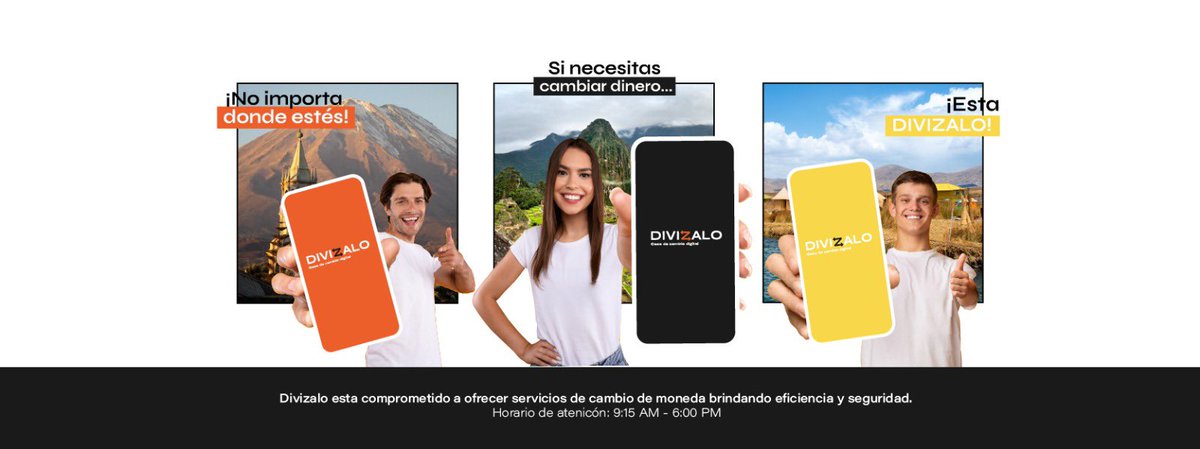 divizaloperu's tweet photo. 𝗗𝗜𝗩𝗜𝗭𝗔𝗟𝗢 en todo el PERÚ! 🇵🇪

¡No importa donde estés! Si necesitas cambiar dinero... ¡Esta DIVIZALO!

☑️ Descubre el mejor tipo de cambio a un clic de distancia.
📎⁣Lanzamiento: Próximamente ⁣
⁣
#Divizalo #CasaDeCambioDigital #Arequipa #Peru https://t.co/nG3UoCxuPw