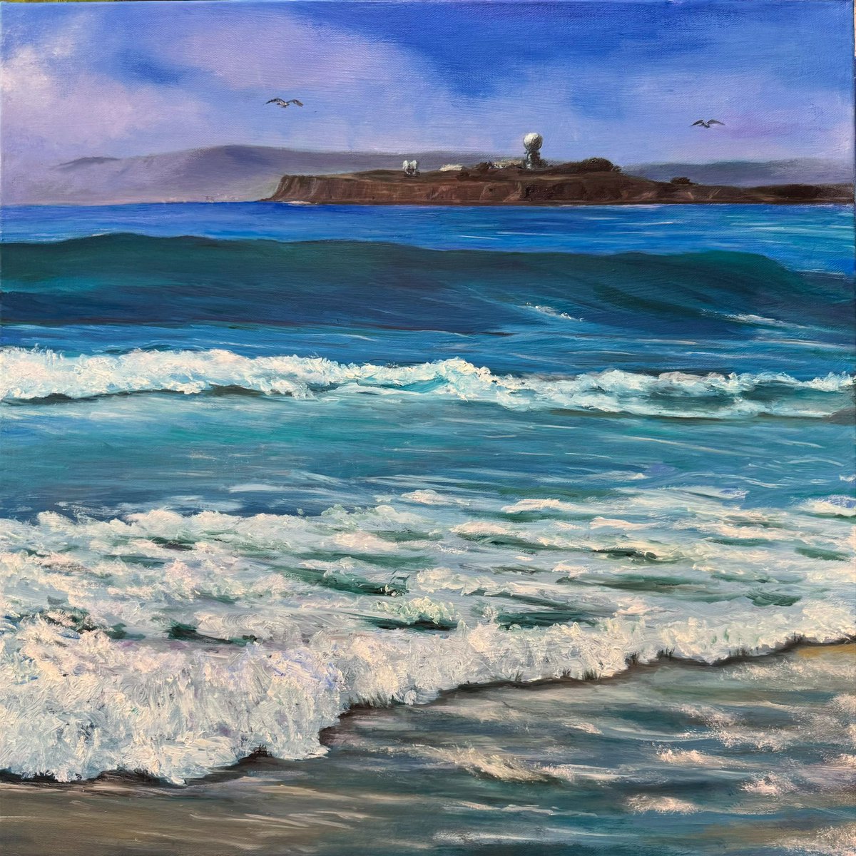 The morning waves 🌊 #artwork #oilpainting #seascapes #highway1 #waves #oiloncanvas
