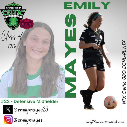 Excited to get started on my recruiting journey! June 15th i’m ready for ya!📞⚽️
<a href="/ImYouthSoccer/">ECNL/GA/Recruiting/College Soccer</a>  <a href="/coachbones23/">Mike Mayes</a> <a href="/ntxcelticfc/">NTX Celtic FC</a>