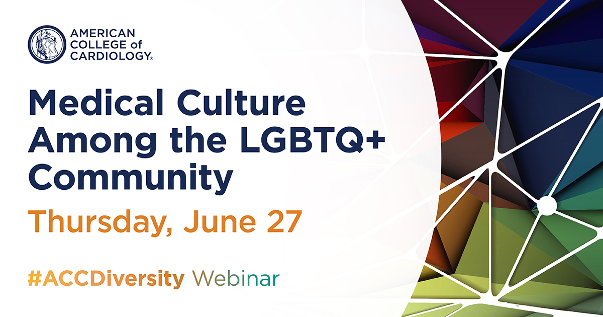 American College of Cardiology (@accintouch) on Twitter photo How do you foster an inclusive environment within the CV workforce❓
Join the June 27 #ACCDiversity & Inclusion webinar to share your tips ➕ hear from the LGBTQ+ community. #ACCPride leaders such as Drs. <a href="/matthewcarazo/">Matthew (He/Him/His)</a> and <a href="/stephencookmd/">Stephen Cook</a> are ready to welcome you! How do you foster an inclusive environment within the CV workforce❓
Join the June 27 #ACCDiversity & Inclusion webinar to share your tips ➕ hear from the LGBTQ+ community. #ACCPride leaders such as Drs. <a href="/matthewcarazo/">Matthew (He/Him/His)</a> and <a href="/stephencookmd/">Stephen Cook</a> are ready to welcome you!