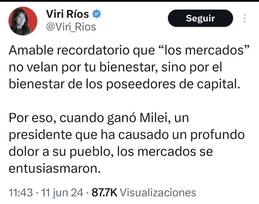Lección del día de hoy (en tono de amable recordatorio):
Los mercados no piensan, no sienten, no tienen atributos humanos. Son como son (digamos que igual que los volcanes).
Y la morrita está bien, pero bien p3nd3ja.