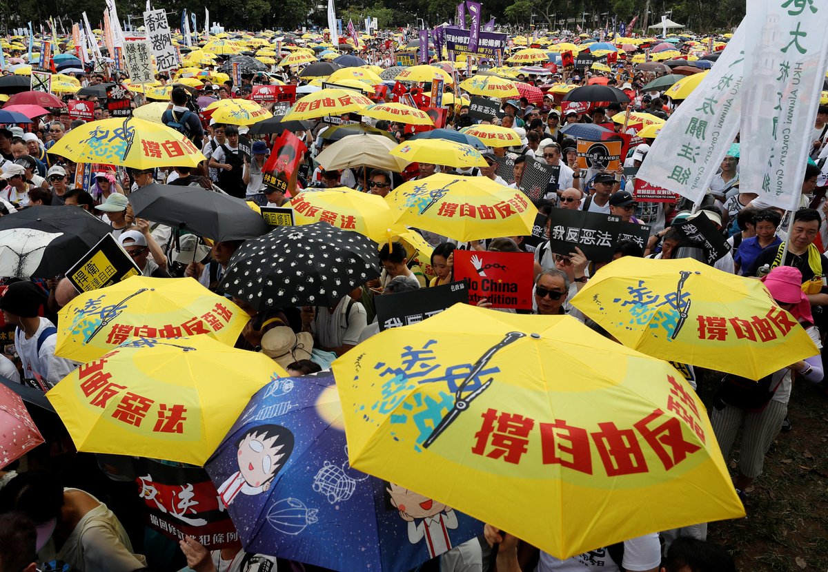 RadioFreeAsia's tweet photo. Five years ago this month, more than 1 million residents took to the streets toprotest a plan to extradite Hong Kongers to mainland China. 

📷: AFP, Reuters https://t.co/IFpb6aeeAH