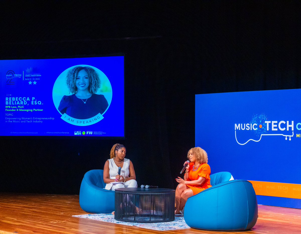 altemajm's tweet photo. Rebecca P. Beiliard in a fireside chat on Empowering Women’s Entrepreneurship in the Music and Tech Industry with Joanne Joseph at the Music Tech Conference in Miami. #MusicTechConference #SeeYouInMiami https://t.co/ODddICnDZs