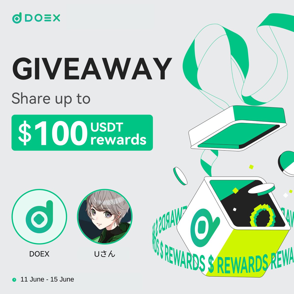 🎁#DOEX ($50 × 2名様) Giveaway 企画

✅勢いあるCEX取引所 "DOEX" が日本でのプレゼンスを高めにやってくる‼️

✅2022年設立, 米国FinCEN, カナダFinTRACのMSBコンプライアンス金融ライセンスを取得済の安心取引所🔑

✅特別Giveaway企画に参加して賞金ゲットしよう💰✨

＜参加方法＞
1️⃣Follow