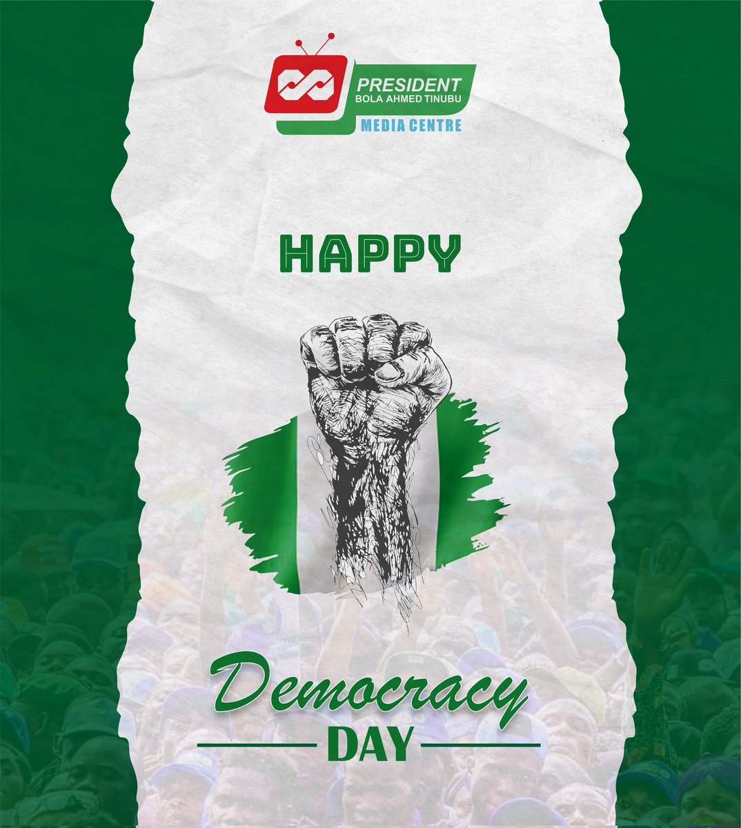 PBATMediaCentre's tweet photo. On this Democracy Day, we celebrate the strength of our nation and the resilience of our people. 

Happy Democracy Day Nigeria! 🇳🇬 https://t.co/UTxMEucmRk