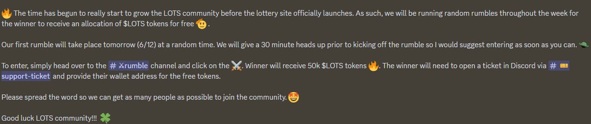 lots_lottos's tweet photo. Join our Discord server for a chance to win free $LOTS tokens!!! 🔥🔥🔥🔥🔥

https://t.co/Eu1e3yVB1I https://t.co/SLO4RPBJna
