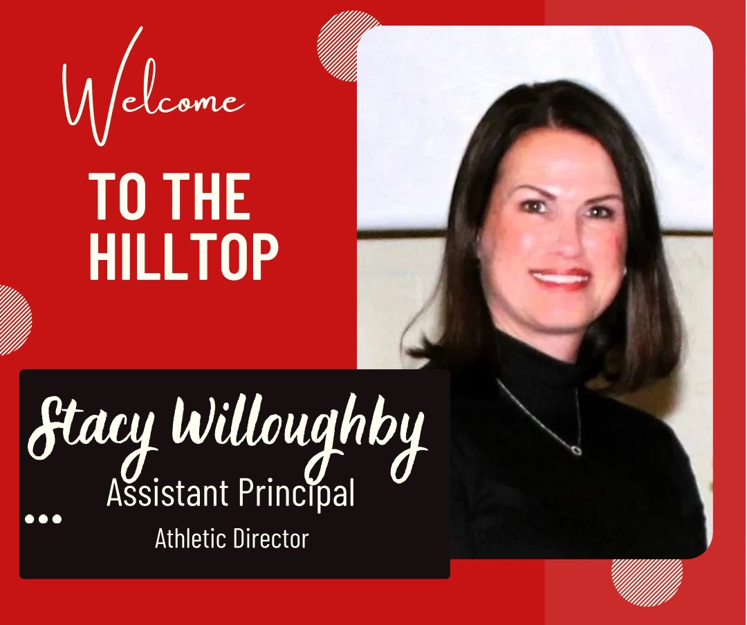 Stacy Willoughby will be stepping into a full time Assistant Principal role as well as Athletic Director! Thank you for all you do, Ms. Willoughby!