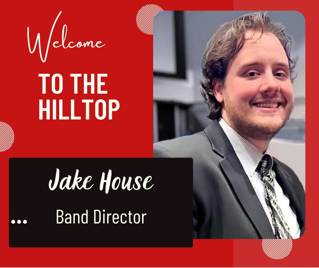 It is our pleasure to announce our new band director, Jake House! We are excited to have you on board!