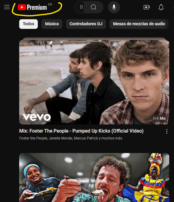 leo_tinoco_a's tweet photo. @TeamYouTube El lío es que allí aparece normalmente el Botón de Premium, que me lleva a la pantalla principal, después de ver dos o tres videos de algún tema doy clic en el constantemente, entonces ahora cada que doy clic allí aparece el mensaje y el contenido.

POS: quiero es q no salga más https://t.co/AlVTVouoKd