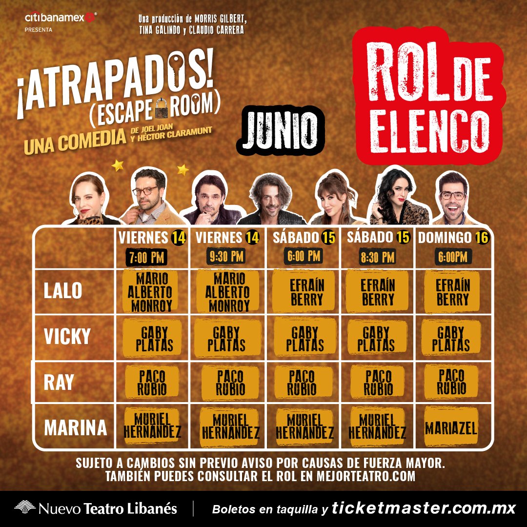 espiritusinfil1's tweet photo. ¿Podrás revelar tus más oscuros secretos para salvar tu vida? Checa nuestra reseña de esta Electrizante obra de ATRAPADOS - ESCAPE ROOM-👇🏻 https://t.co/UrIzs6J00a
@AtrapadosMex @untalmario #gabyplatas @FranciscoRubio_ @LaMurielHe @EfrainBerry @Mariazelzel @juanmartinj @morrisgil https://t.co/TdiWvCGgOE