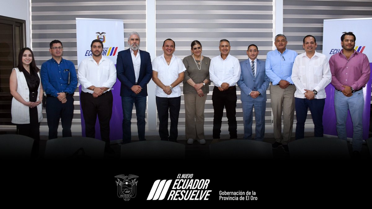 GoberElOro's tweet photo. En #Machala se llevó a cabo una reunión de seguridad interprovincial, presidida por la ministra de @MinInteriorEc, Mónica Palencia, junto al Gdor. @jimmyblacio_ec y los gobernadores de #Guayas, #LosRíos,#Azuay, #SantoDomingo y #Cotopaxi.

@DanielNoboaOk

#ElNuevoEcuadorResuelve🇪🇨 https://t.co/6ypohS2UwE