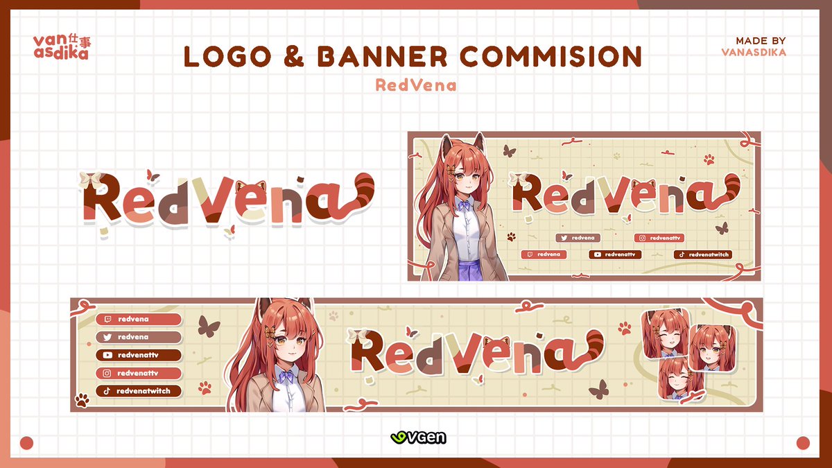 💫Logo and banner commission for <a href="/redvena/">Vena 🐾🦋</a>, thanks for working with me!^^

~ commission are still available on VGEN! 
~ rts / likes are really appreciate^^  

tags: #Vtuber #VtuberES #Vtuberasset #VTuberUprising #VTuberAssets #commissionsopen #VGenComm #VGen #VtuberSupport #logo